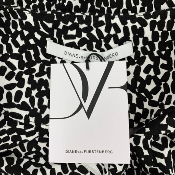 DVF Diane von Furstenberg Reina Tiny Marks Black tunic dress white small new 6 - Picture 6 of 7